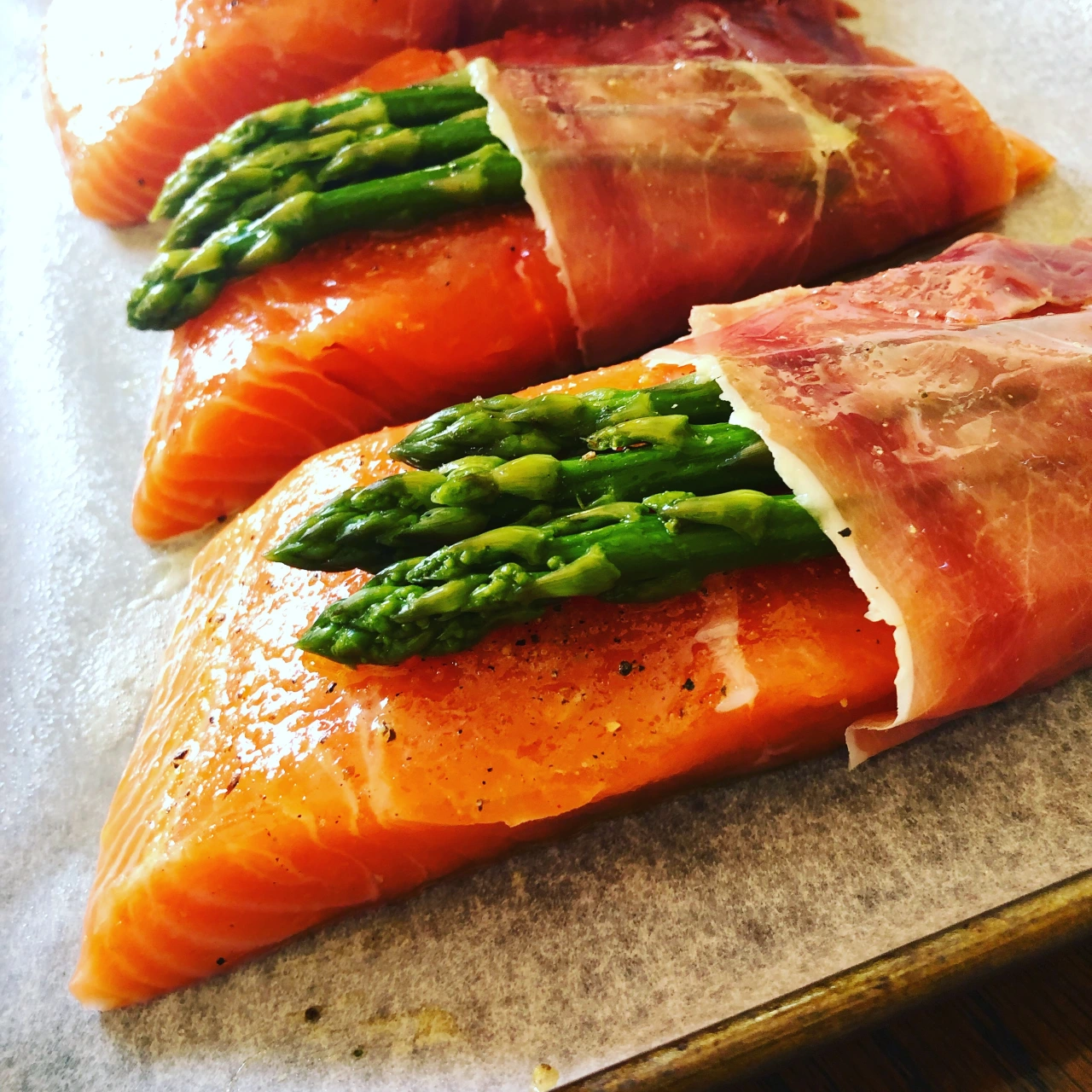 Irish Salmon Darnes with Garlic Butter